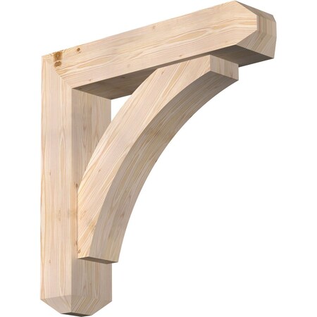 Ekena Millwork Thorton Craftsman Smooth Bracket w/ Offset Brace, Douglas Fir, 7 1/2"W x 34"D x 34"H BKT0806X34X34THR04SDF